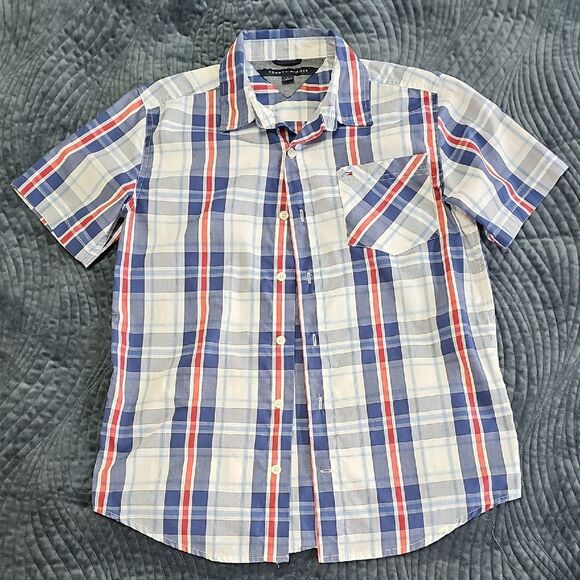 Men's Blue and Red Plaid Shirt - Picture 1 of 6